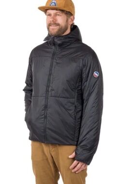Big Agnes mens Barrows Jacket black puffer Hooded Large